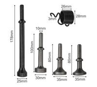 NiuLumea Air Hammer Bits Set 5pcs with Spring, Pneumatic Chisel Tools Metal Shaping and Riveting, Alloy Steel Construction, Compatible with 150mm 190mm 250mm Hammers