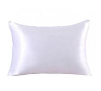 NiuLumea Artificial Silk Pillowcase 50x75cm Queen Size Bed, 1 Pack, Double-Sided Design with for Zip Closure, in Black/White/Silver Gray/Light Blue/Dark Gray/Navy Blue