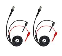 NiuLumea BNC to Dual Test Hook Clip Cable 120cm 50 Impedance Coaxial Probe Oscilloscope Red + for Black 2-Pack