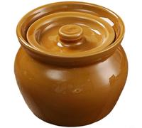 NiuLumea Ceramic Stew Pot with Lid, 400ml Style Soup & for Egg Steamer, Stackable Cookware Individual Servings, Beige(C)