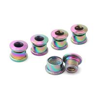 NiuLumea Chainring Bolts for Bicycle - 5Pc Steel Crank Bolts with M8 Thread, 10.9 Hardness, Colorful Electroplated Finish, for Single ChainringCrankset, Road for Bike, Mountain for Bike, Folding for B