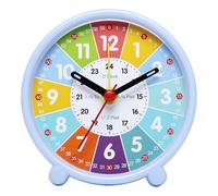 NiuLumea Colorful Silent Learning Clock for 4-8, Color-Coded Educational Time-Telling Clock with 24-Hour Inner for Ring, Non-Ticking Quartz Movement, Battery Operated, Lightweight with Back Hook for C