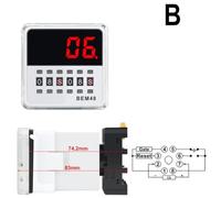 NiuLumea Digital Time Relay with Socket DH48S-S, Cyclic Delay Controller, PC Alloy Shell, Clear Digital Display, Silver Point Relay, 90x50x50mm, White