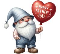 NiuLumea DIY Heart Dwarf Wall Stickers PVC Window Glass Decals Smooth Surfaces Fathers Day Decoration 30x30cm Red