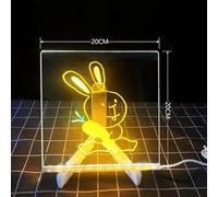 NiuLumea DIY LED Drawing Board, Acrylic Light Up Writing Art Craft Kit with 7 Color Pens and Bracket, 15x15cm 20x20cm 30x20cm Transparent