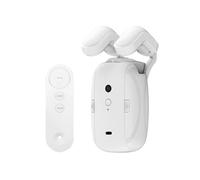 NiuLumea Electric Curtain Opener with Remote Control Roman Rod U-Shaped and I-Shaped Rail, 4000mAh Battery, White