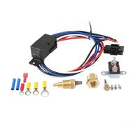 NiuLumea Electric Radiator Cooling Fan Relay Kit with Thermostat Temperature Switch, 40A 4-Wire DC 12V/24V, for Flame Retardant for Auto Car for Truck