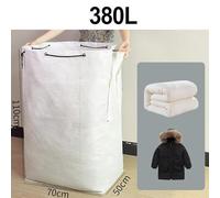 NiuLumea Extra Large 380L Heavy Duty Storage Bag for Moving, Attic, Loft Organization - Thickened Woven Fabric with Reinforced Handles, 70x50x110cm, White