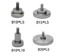 NiuLumea Flat Point Contact Points for Dial Indicator Depth Gauge, M2.5 Threaded Shank, High-Speed Steel, 4-Piece Set (D10*L5/D10*for L10/D15*L5/D20*L5)