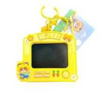 NiuLumea for Mini Drawing Board Keychain for Ring, Cartoon Reusable for Graffiti Sketch Pad, Portable Creative Doodle Notepad and Adults, 7.5 x 6.3 cm, Purple/Yellow/Green