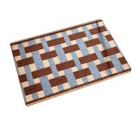 NiuLumea for Soft Absorbent Bath Mat Non-Slip Quick-Dry Microfiber Shower Rug, Machine Washable Floor Mat Bathroom Entryway Kitchen, 45x70cm(Blue-brown)