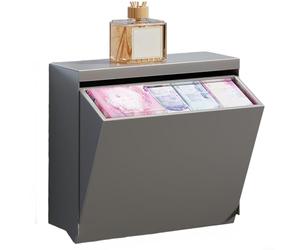 NiuLumea Grey Wall-Mounted Bathroom Tissue Box, Waterproof Iron Storage Holder with No-Drill, for Large Capacity Toilet Paper and Essentials(Gray)