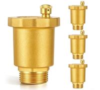 NiuLumea High Pressure Brass Automatic Float Valve 4-Pack Air Vent 1/2 3/4 Inch Radiator Boiler HVAC Heating Systems(1/2)