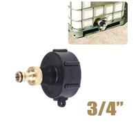 NiuLumea IBC for Tank Fitting with 60mm Female Thread S60X6 and 3/4"" Brass Connector, Plastic & Brass Adapter IBC Tanks, Water Storage Containers