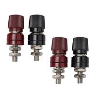 NiuLumea Insulated Audio Binding Post Terminal Connector 8mm M8 Thread Brass Stud Battery Power 200A Red+for Black 4-Piece Set