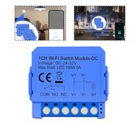 NiuLumea Low-Voltage Switch Module for Tuya Ecosystem ABS Housing, 39x39mm, DC24-32V / AC100-240V, 150W, IP20, Voice & Timer Control