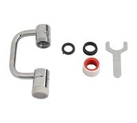 NiuLumea Metal 1080?? Rotating Faucet Extender, Dual Stream and Spray Mode, Adjustable Height for Water Saver Kitchen and Bathroom Sink, Silver Finish