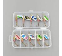 NiuLumea Metal Spinner Lures Bass, Trout, Pike, Salmon, Carp - 10PCS Hard Bait Kit with Box, 5.5-8cm Multicolour Fishing Spinnerbaits with High Reflection & Realistic Swimming Action
