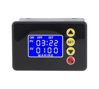 NiuLumea Microcomputer LCD Digital Timer Relay, Programmable Time Controller with 0000-9999s for Range, 12V/24V/AC110-220V, Black ABS
