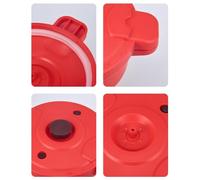 NiuLumea Microwave Pressure Cooker Pot with Steamer Function, Quick Cooking Rice Pasta Vegetable, Compact PP Silicone Kitchen Tool, Red 27.5x14cm