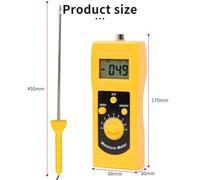 NiuLumea Moisture Meter Wood and Building Materials, Digital Humidity Tester with Backlit Display, Data Hold and for Auto Shut-Off, 450mm Probe