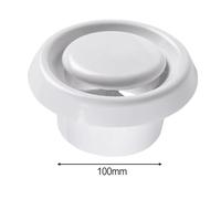 NiuLumea Plastic for Round Ceiling Vent Cover 75-150mm Ducts, Adjustable Air Volume Control, Smooth ABS Construction, White