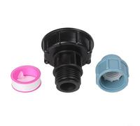 NiuLumea Plastic Garden Hose Connector Watering Equipment, Straight Head Outlet with 20mm and 25mm Size Options, Blue and Black Bucket Pipe Fitting Easy Installation(25mm)