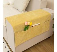NiuLumea Polyester Sofa Armrest Cover 60x110cm Slip-On Protective Couch Handrail Cloth for Living Room Decoration (Yellow)