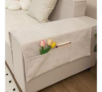 NiuLumea Polyester Sofa Armrest Cover 60x110cm Slip-On Protective Couch Handrail Cloth for Living Room Decoration (white)