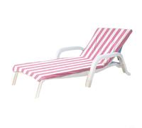 NiuLumea Quick Dry Beach Chair Cover with Secure Flap Pockets, No Slip Chaise Lounge Towel Pool Patio Outdoor Furniture, Mint Green Stripe, 31.4x63+9.8 Inches(Rose red stripes)