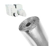 NiuLumea Reflective Aluminum Bubble for Insulation Foil 3.2m x 60cm Double-Layer Thermal Wrap for Radiators Walls Roofs Includes Pads