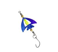 NiuLumea Rotating Flying Fish Lure 3.8g6.8cm, 360 Rotating Flash Bait with High-Reflection Saltwater Fishing, Metal Alloy Spinner Spoon in BlueYellowWhiteOrangePurple