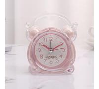 NiuLumea Silent Bedside Alarm Clock for Bedroom with Night Light, Quartz Digital Time Display, for Plastic Portable Small Clock, AA Battery Powered