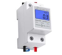 NiuLumea Single for Phase DIN Rail Energy Meter 5-80A 230V LCD Backlight Display, 17.5mm Width Digital Electricity Monitor Voltage Current Power