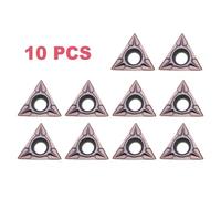 NiuLumea TCMT110204 Carbide Turning Insert 10mm Length, 2.38mm Thickness, for Stainless Steel for CNC Machining, 10-Piece Pack