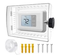NiuLumea Thermostat Lock Box with Combination Lock, Wall-Mounted Cover for Temperature Control, 21.5 x 14.5 x 6.5 cm, Transparent PC Case with Ventilation, Child- Rounded Corners, Install for Home or