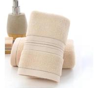 NiuLumea Thickened Cotton Bath Towel Adults, Highly Absorbent for Soft Solid Color Towel - 34 x 73 cm, Blue/Grey/White (Pack of 1)