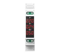 NiuLumea Three for Phase Digital Display Detector LED Meter Voltage Current Frequency Monitoring, 90x65x18mm, White, 3-in-1 Modular DIN Rail Mount