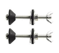 NiuLumea Toilet Cistern to Pan Fixing Kit with Sealing Washers, Close Coupling Bolts in for Plastic and Stainless Steel, 1 Pair White/Silver