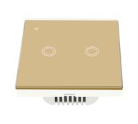 NiuLumea Touch Wall Switch 2 Gang, Voice and App Control Compatible with Alexa and for Google Home, NeutralNo-Neutral Wire, Tempered Glass Panel, Timer Function, for Black