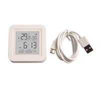 NiuLumea Tuya Thermometer Hygrometer Indoor Room Digital Temperature Sensor with High Accuracy, Real-Time, Wide Viewing Angle LCD Display, and Voice Control Home