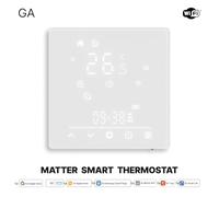 NiuLumea WIFI Thermostat Tuya and for Life App | MATTER-Compatible Electric Floor Heating Control Switch | 5A Relay, 88x88mm, White