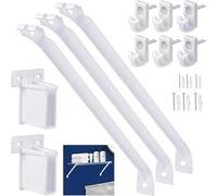 NiuLumea Wire Shelf Brackets Kit 3 Pcs - for Heavy Duty 55LB Support Arms 12 Inch Shelving, Epoxy Coated Steel with Clips and Anchors, Install Garages Wardrobes