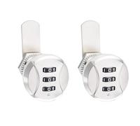 NiuLumea Zinc Alloy 3-Digit Combination Cam Lock Cabinets, Toolboxes, Drawers & Mailboxes, Adjustable Thread 19/24/30.5mm, No Screws Needed, 2-Pack