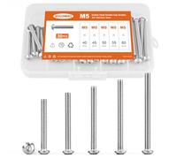 NIULUNBAO M5 x 40mm 45mm 50mm 55mm 60mm Button Head Socket Cap Screws Bolts 304 Stainless Steel Metric Machine Allen Hex Drive, Fully Threaded, Assortment Kit 30PCS