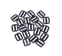 niumanery 20Pcs Plastic Black Curve Tri-Glide Slider Adjustable Buckle For Bags Webbing 20mm