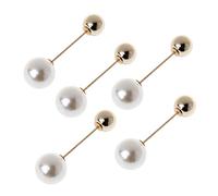 niumanery Classic Imitation Double Pearl Brooches Sweater Shawl Clip Safety Pin Women Gold