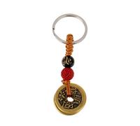 niumanery Fortune Keychain, Ancient Chinese Coins Keychain for Wealth and Success, Brass, Unisex