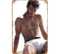 NIUMOWANG Jamie Dornan Shirtless Poster Metal Tin Sign 8X12 Inches Man Cave Retro Vintage Wall Decor Art