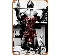 NIUMOWANG Metal Sign - Arnie Arnold Gym Tshirt - Motivational Tin Poster 12 X 8 Inches